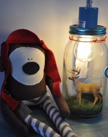 Young Stag Night Light Jar