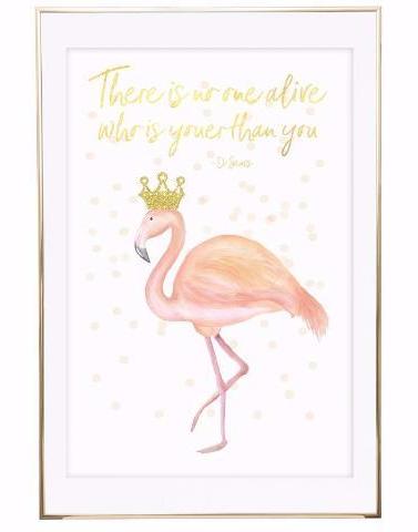 Flamingo Print - Pink and Gold
